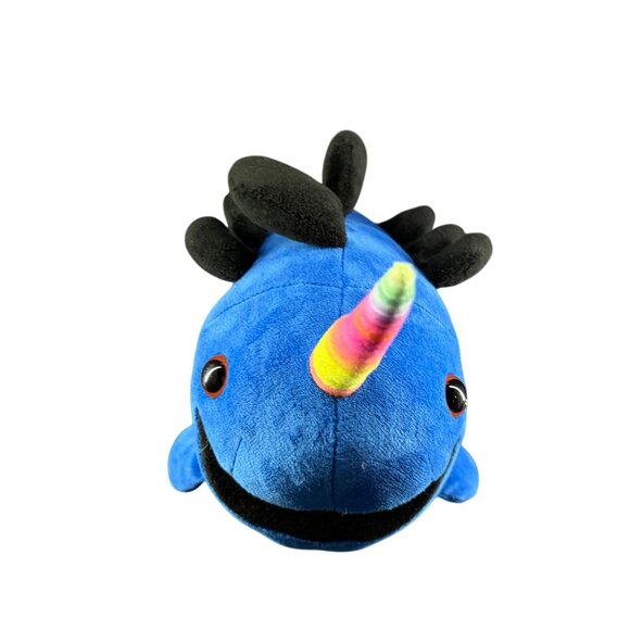 Blue Narwhal Rainbow Unicorn Plush Toy - Picture 3 of 7